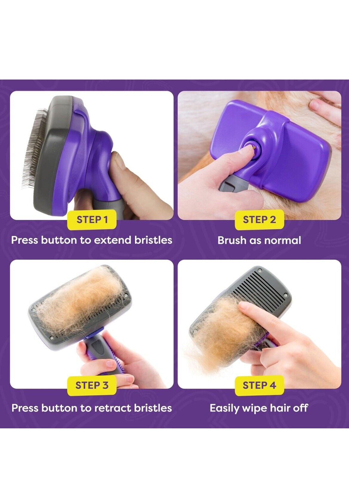 Dog , Cat Brush for Shedding Cat & Dog Grooming Self Cleaning