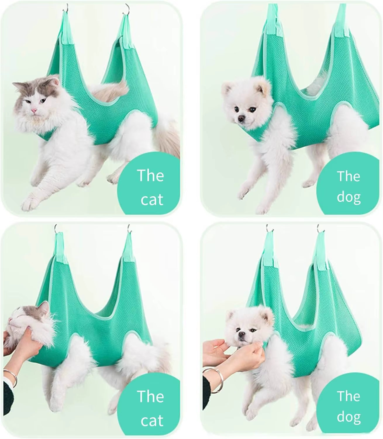 TONG Cat Grooming Nail Cutting anti Scratch Bite Fixed Bag Bath Trimming Restraint Bag Pet Beauty Hammock Hanging Pet Supplies