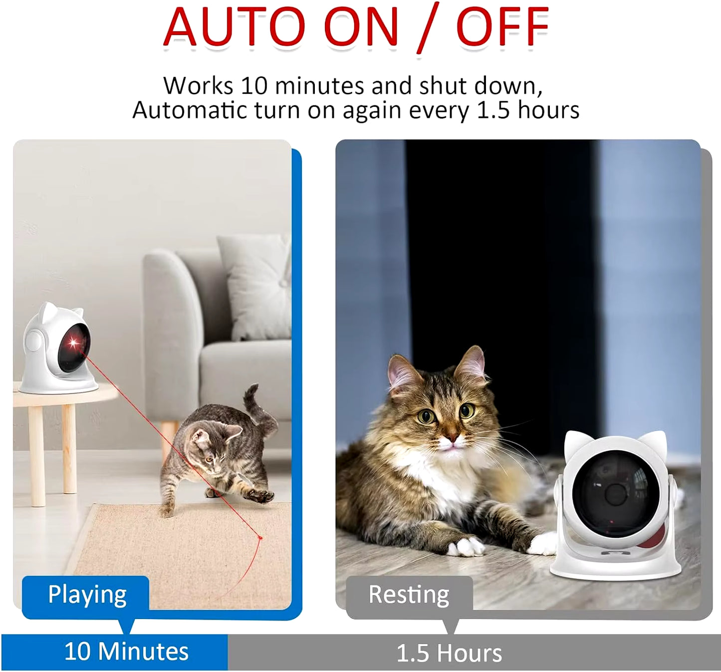 Automatic Cat Laser Toy Rechargeable Motion Random Activated Interactive Cat Toys for Indoor Cats/Dog/Kittne Slow and Fast Mode