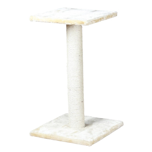 Espejo 27" Sisal Cat Scratching Post with Plush Platform, Beige
